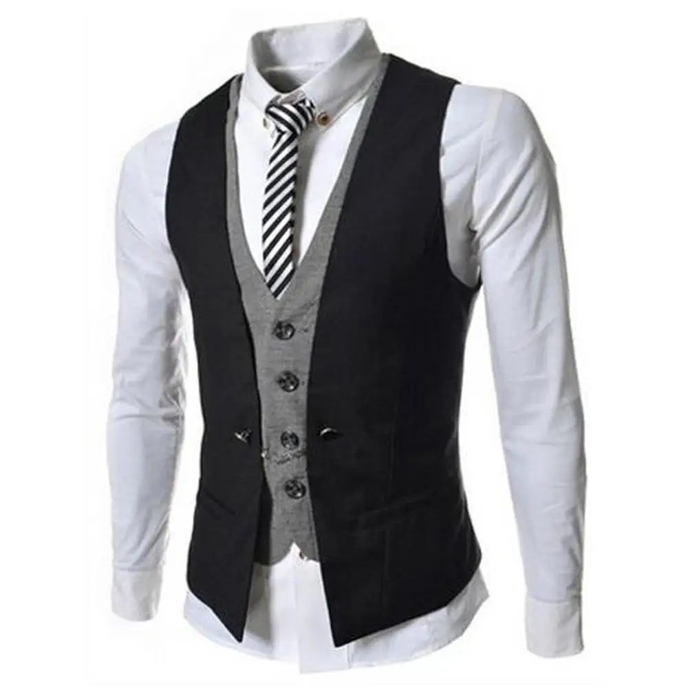 Мужской жилет новинка модный брендовый строгий Приталенный мужской блейзер