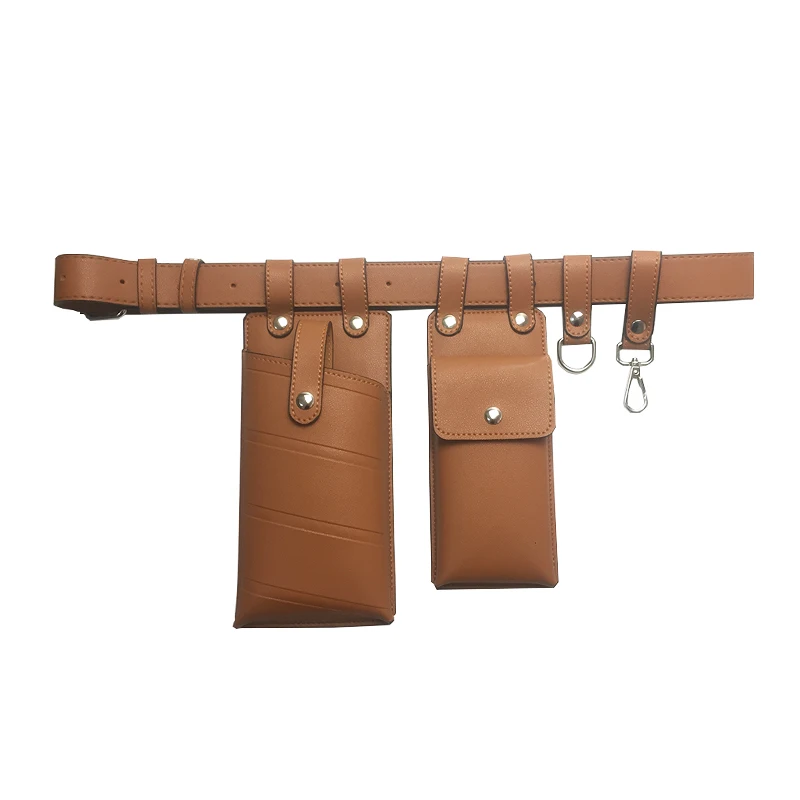 Поясная Для женщин серпантин поясная сумка кожаная сумка модный ремень сумка Для женщин маленький телефон сумка Crossbody сумки B101 - Цвет: Brown waist bag