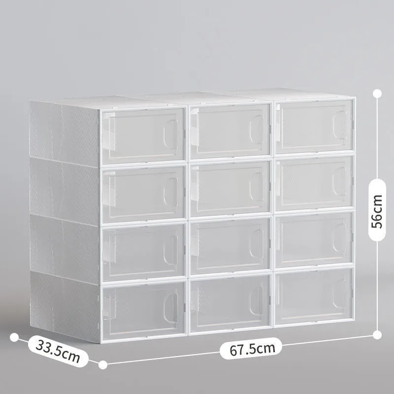 Shoe box transparent thickened shoe box plastic new shoe cabinet storage magic net red thickened multi-color drawer 6
