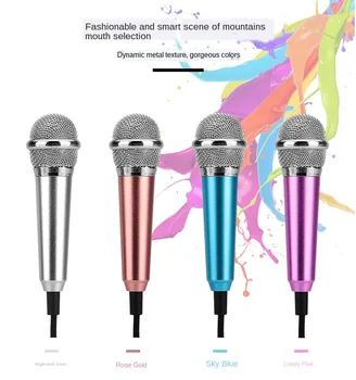 

Portable 3.5mm Stereo Studio Mic KTV Karaoke Mini Microphone For Cell Phone Laptop PC Desktop 5.5cm*1.8cm Small Size Mic