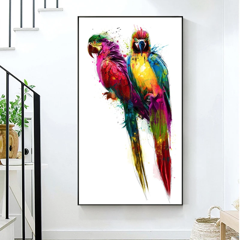 RELIABLI искусства Красочный птица фотографии попугая холст картины Wall ART Для Гостиная постеры с животными и