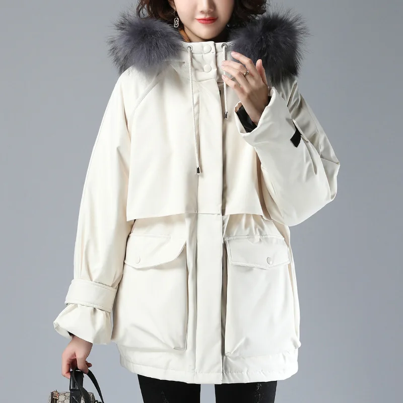 

Loose And Plus-sized Fashion Cotton-padded Clothes 2019 Winter New Style Korean-style Solid Color Simple Elegant Versatile Casua