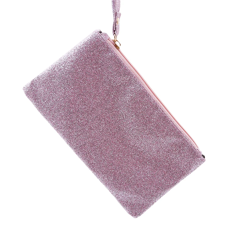 Новое поступление, Модный Блестящий Кошелек для монет, сумочка для девочек, вечерние сумочки на молнии, клатч, сумка для наушников, посылка, маленькая сумочка - Цвет: Pink