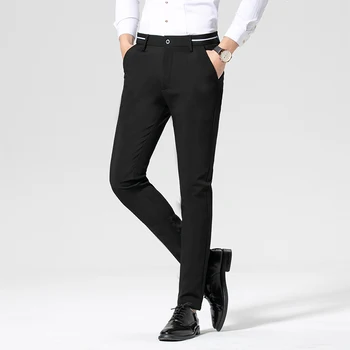 

British Style Suit Pants Men Fashion 2020 Spring Dress Mens Pants Slim Fit Business Formal Wear Wedding Trousers Mens Harem Pant