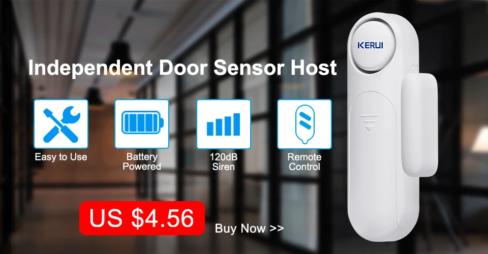 KERUI M521 Outdoor Wireless Doorbell Smart Home Security Welcome Chime Kit Door Bell Alarm LED Light Outdoor Button Battery