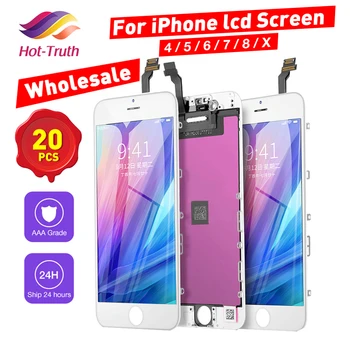 

20 pcs /Lot Premium Quality Lcd For iPhone 6 7 8 6S Plus X Touch Screen+3D Touch ID For iPhone 4 4S 5 5S 5C SE LCD No Dead Pixel