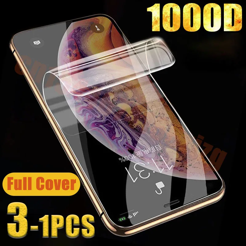 Гидрогелевая пленка 1000D для iPhone 13 12 Pro Max 11 защитная экрана iPhone13Pro 7 Plus 8 XS XR X Mini SE2020 6 S