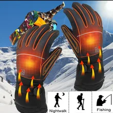 2 шт. перчатки с подогревом для сенсорного экрана мультиспортивные зимние теплые водонепроницаемые защитные перчатки