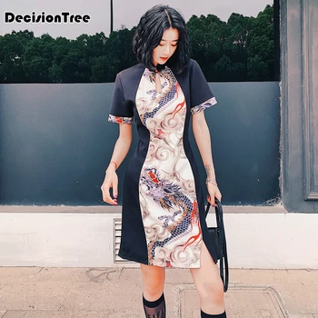 

2020 chinese dress white chinese women qipao plus vantage print flower cheongsam stain long dresses elegant female chinese dress