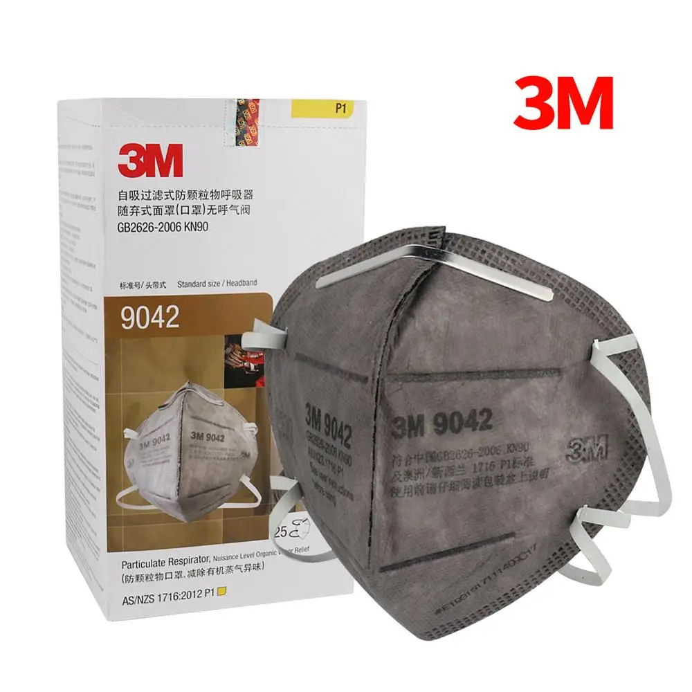 

3M 9042 KN90 Mask PM2.5 Head Band Anti Dust Anti-haze Protective Five-layer Activated Carbon Anti-fog Masks Safety Mask