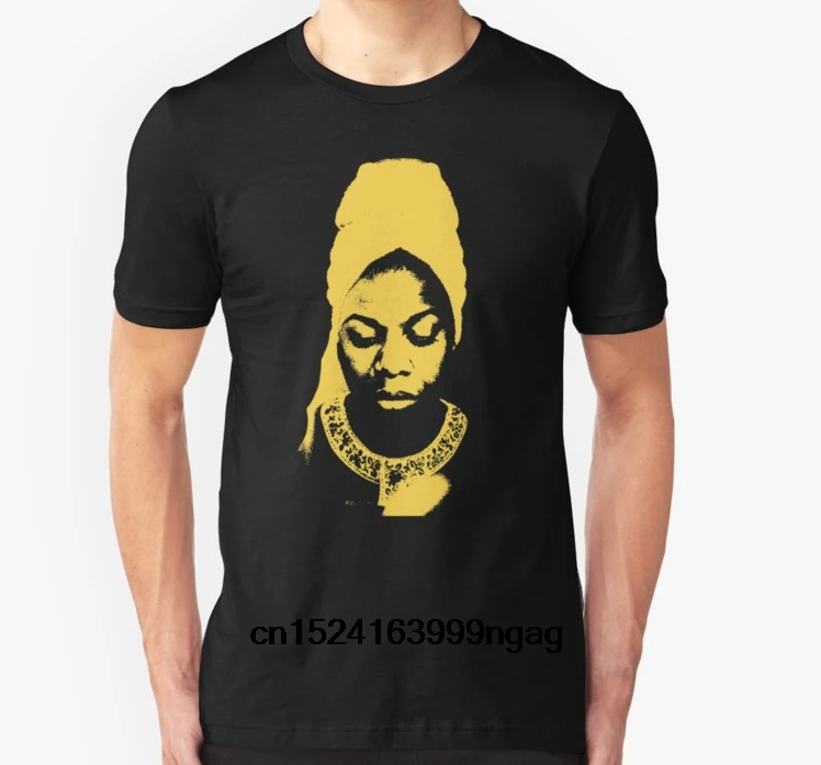 Модная крутая Мужская футболка женская забавная футболка Nina Simone желтая индивидуальная Футболка с принтом