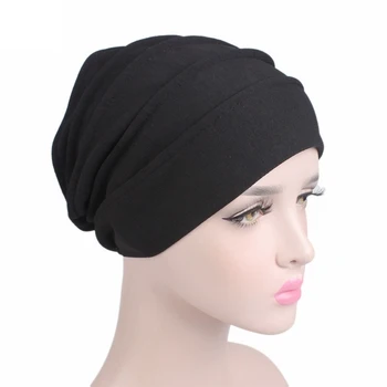 

Muslim Women Stretch Sleep Hair Caps Hat Beanie Sleep Turban Headwear Cap Head Wrap for Cancer Accessories Styling Hair