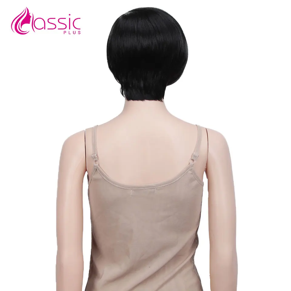 Classic Plus14" Synthetic Wigs For Black Women Short Straight For Black Women Heat Resistant 3 Color Nature Wig African American