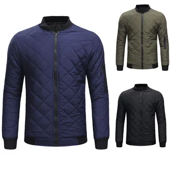 

Mens Casual Jackets European Size O-Neck Patchwork Gridding Clothes Jackets