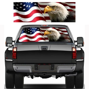

Car Sticker American Flag Eagle Rear Window Graphic Decal for Truck SUV 135*36cm 168*74cm Car Accessories For audi ford focus 2