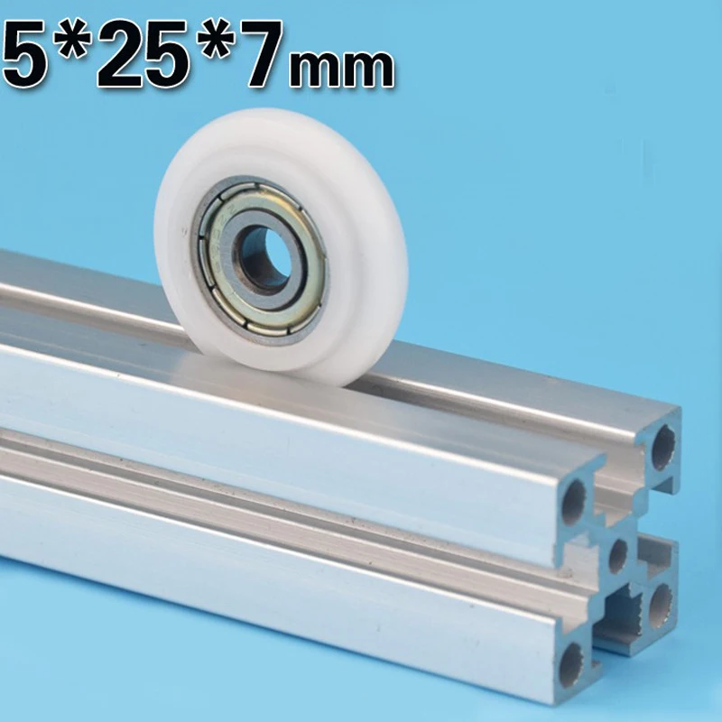 Aluminume Track Sliding Roller Pulley Y Type Ball Bearing Injected with POM Wheels 5*25*7mm Y Type Wheel 0525Y