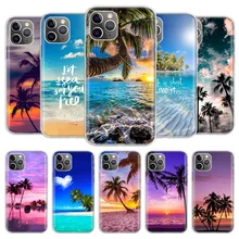 

Summer Beach Sunset Palm Cover Phone Case For iPhone 13 12 11 Pro 7 6 X 8 6S Plus XS MAX + XR Mini SE 5S Coque Shell Capa