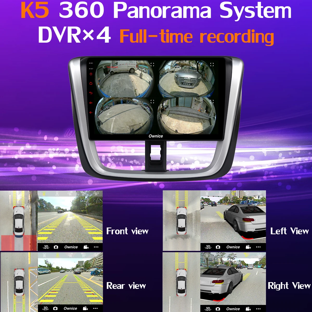 Clearance 360°4×AHD DVR Camera Android 9.0 4G+64G GPS Radio CarPlay DSP Car Multimedia Head Unit Player for Toyota Vios Yaris L 2016-2019 3