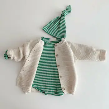 

Autumn New Baby Sweater Coat Boys Girls Toddler Solid Knit Cardigan Infant Single Breasted Kids Knitted Tops Newborn Clothes