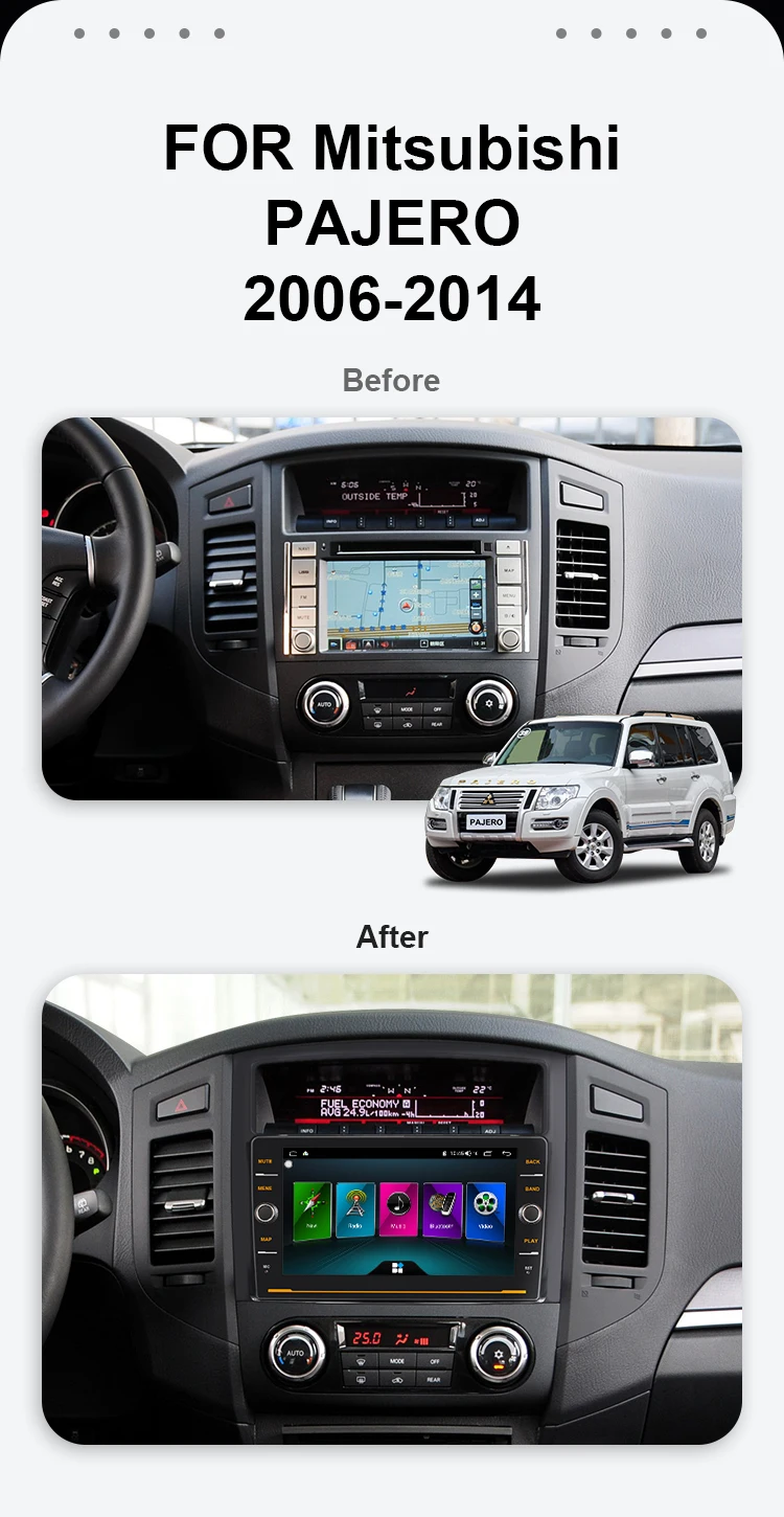 Discount EBILAEN  Car DVD Radio player For Mitsubishi PAJERO 4  Multimedia 2din Android 8.1 Radio GPS Navigation V90 V97 Rear Camera 2