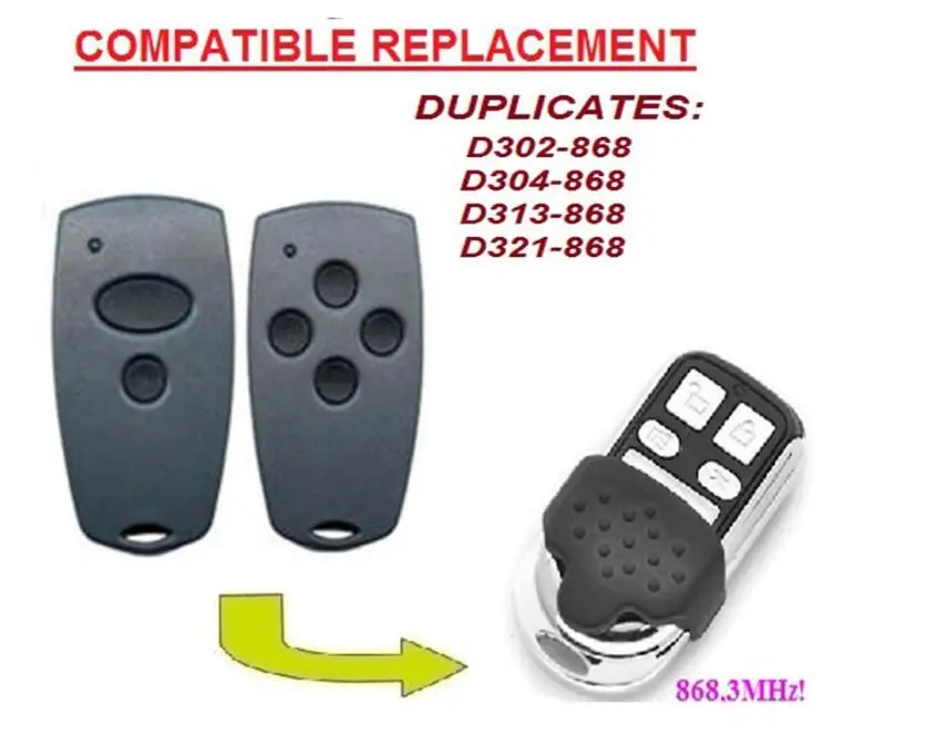 

Remote for D302-868,D304-868 duplicator fixed code garage door remote 868mhz