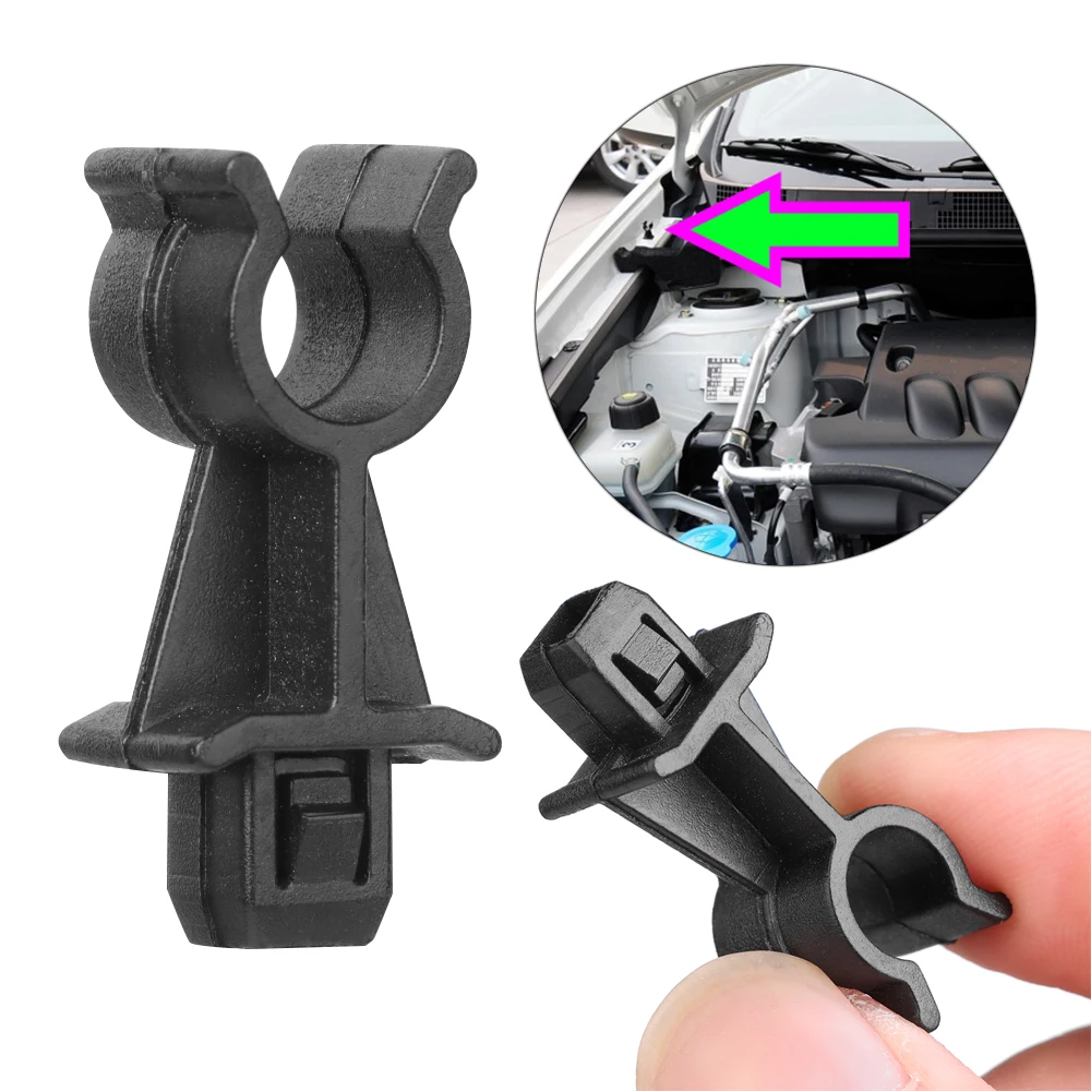 Black Retainer Bonnet Hood Support Prod Rod Clamp Clip Holder 65722EB300 For Nissan Qashqai Dualis J10 Navara D40 Pathfinder R51 hood prop rod clip hood support clamp