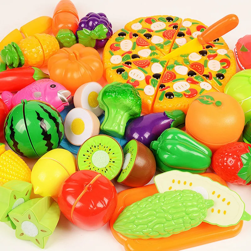Baby Cooking Set Plastic Kitchen Food Toy Cutting Fruit Vegetable