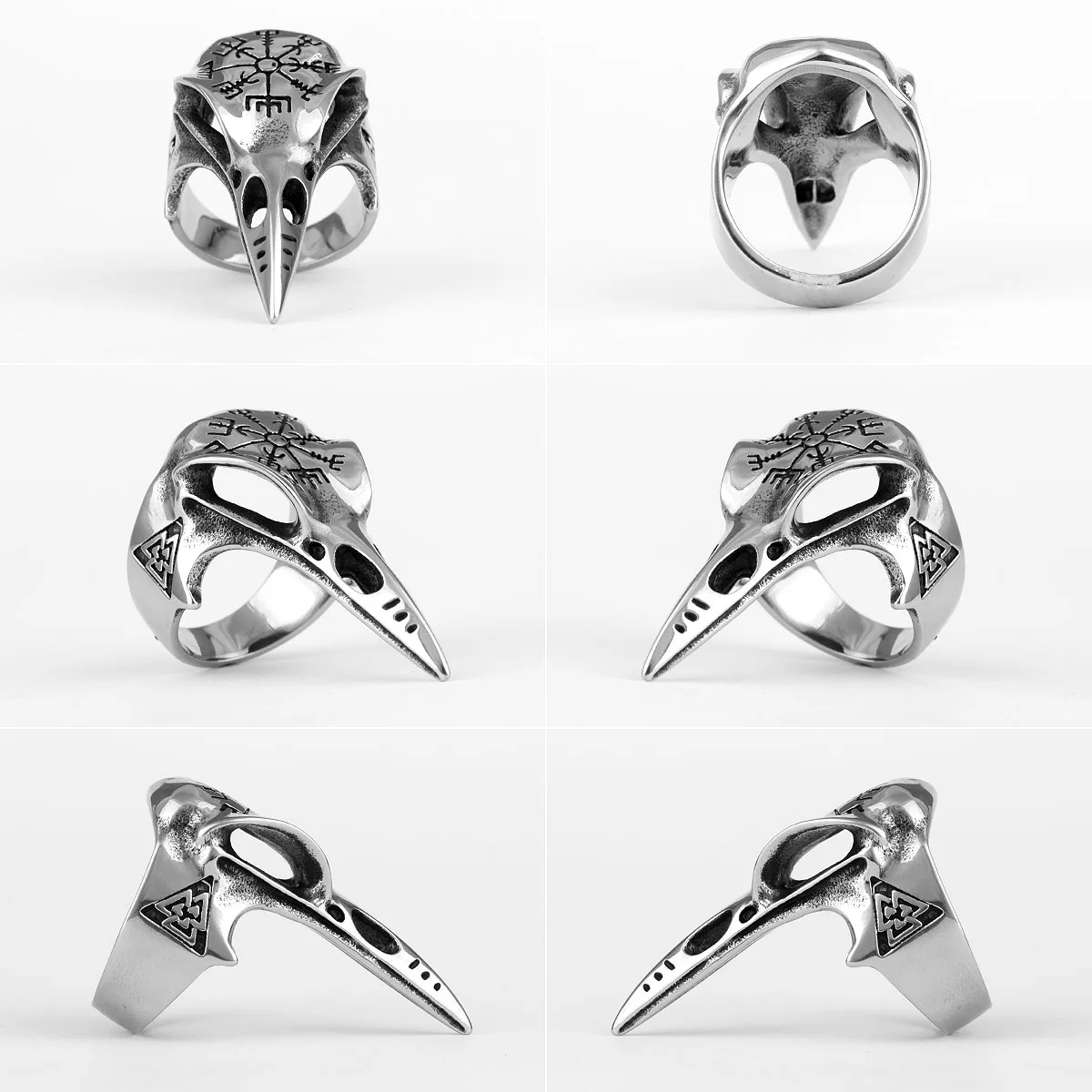 Stainless Steel Animal Men Rings Eagle Dog Dragon Bird Snake Punk Hip Hop Trendy For Male Boy Jewelry Creativity Gift Wholesale