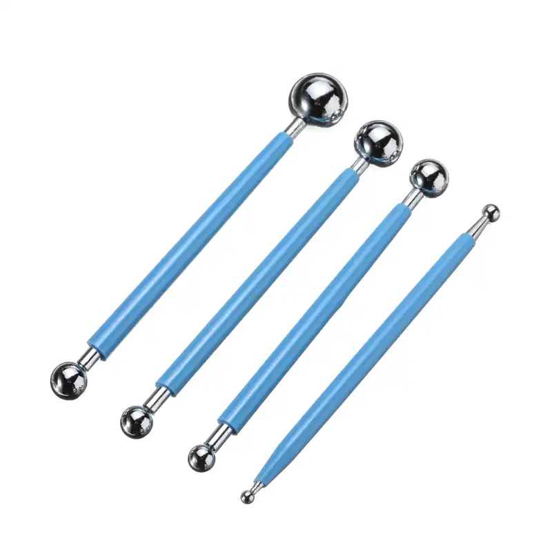 4x Modelling Ball Tool Stainless Steel Nail Dotting Tool Set