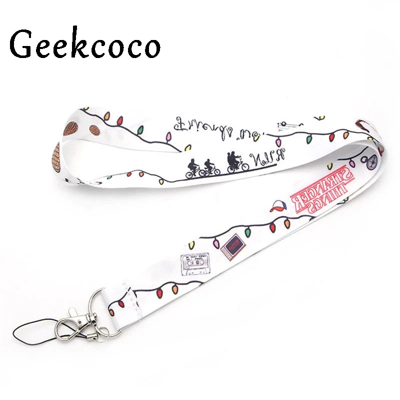 

10pcs/lot Stranger Things keychain Accessory Safety Breakaway Mobile Phone ID Badge Holder keys Straps Neck lanyard Camera J0264