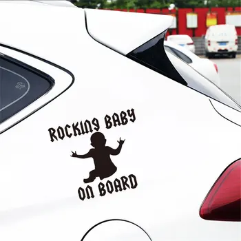 

Rocking baby Car automobile decor Decal Sticker Removable Decals ANY SIZE Vinyl Car Rear window door Sticker decoration HQ600