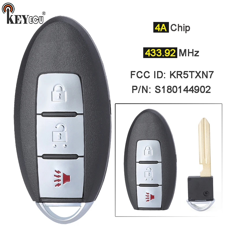 KEYECU 433 92 МГц 4A чип FCC ID: KR5TXN7 P/N: S180144902 фонарь для Nissan Pathfinder Murano Titan 2019 2020 | Автомобили и
