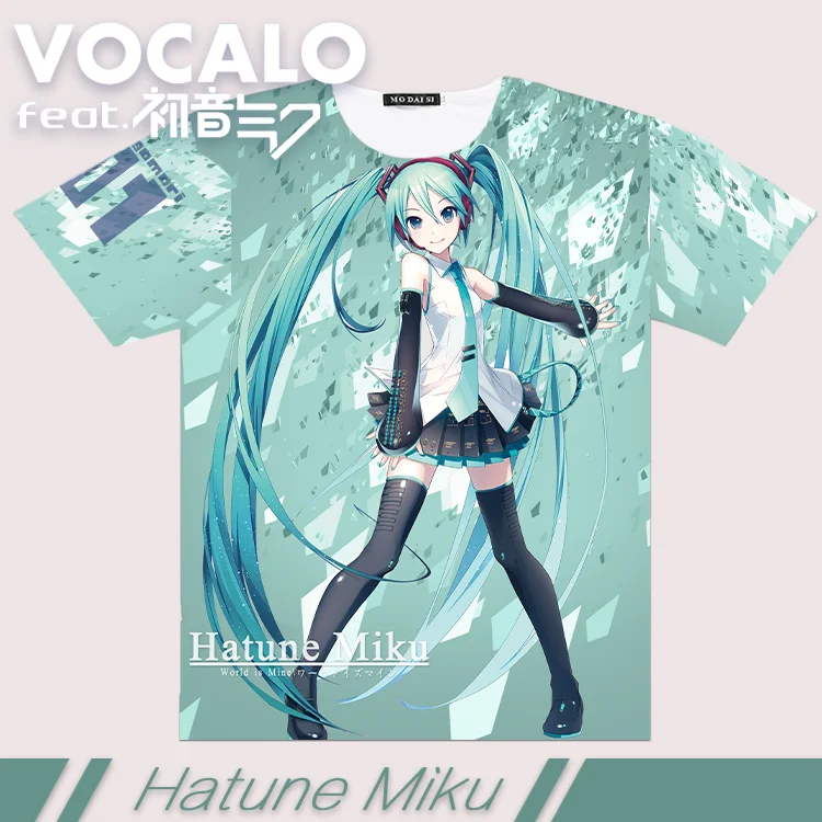 Аниме Хацунэ Мику YING MIKUCosplay Футболка полный графический с коротким рукавом унисекс студенческий касула летние топы - Цвет: 13