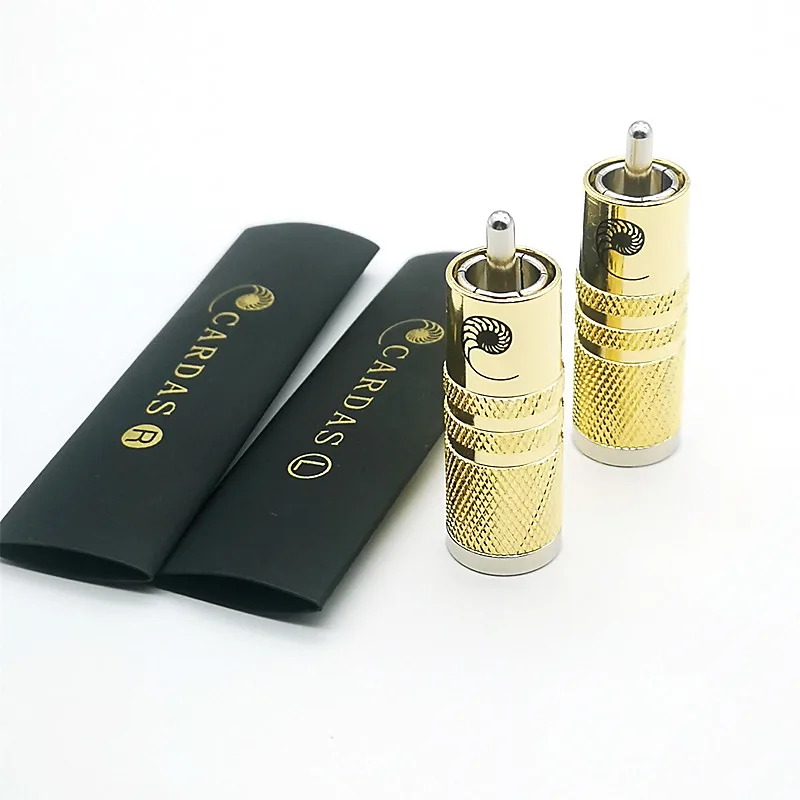 Ahsy 8 Pieces Cardas Brass Rhodiumplated Rca+ Heatshrinkable Tubes