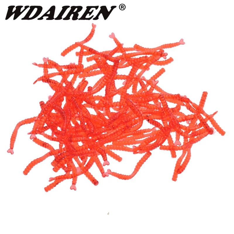 

50/100/200Pcs Fishy Smell Red Earthworm Silicone Soft Lure 20mm Lifelike Worms Baits Artificial Lures Bass Carp Fishing Tackle