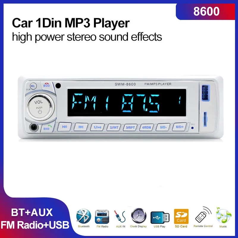 Автомагнитола 1 Din Bluetooth MP3-плеер FM AM RDS Авторадио стерео музыка авто аудио USB SD AUX