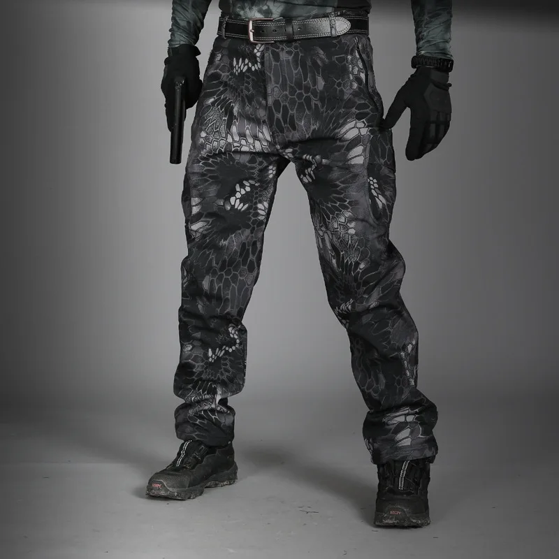 Male Tactic Shark Overalls Soft Shell Charge Pants Outdoors Trekking Training Camping Waterproof Ruling Officials Loose Trousers