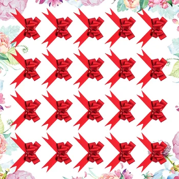 

50Pcs 9cm Beautiful Pull Bowknots with Snowflake Pattern Christmas Decorative Pull Bowknots Gift Box Pull Bows Bowknot Ribbon(Re