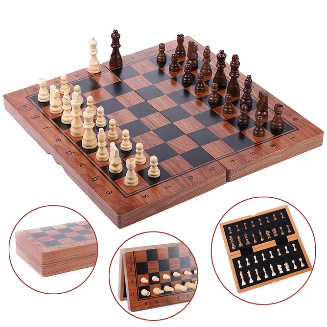  Chess Set, 15x15 Folding Magnetic Wooden Standard