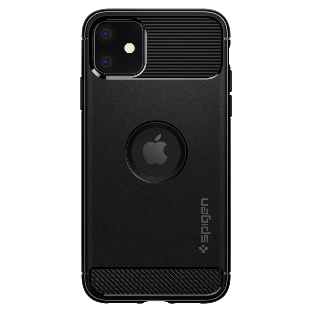 Spigen прочная Броня серия MIL-STD сопротивление падению гибкий, мягкий, полиуретановый матовый черный чехол для iPhone 11