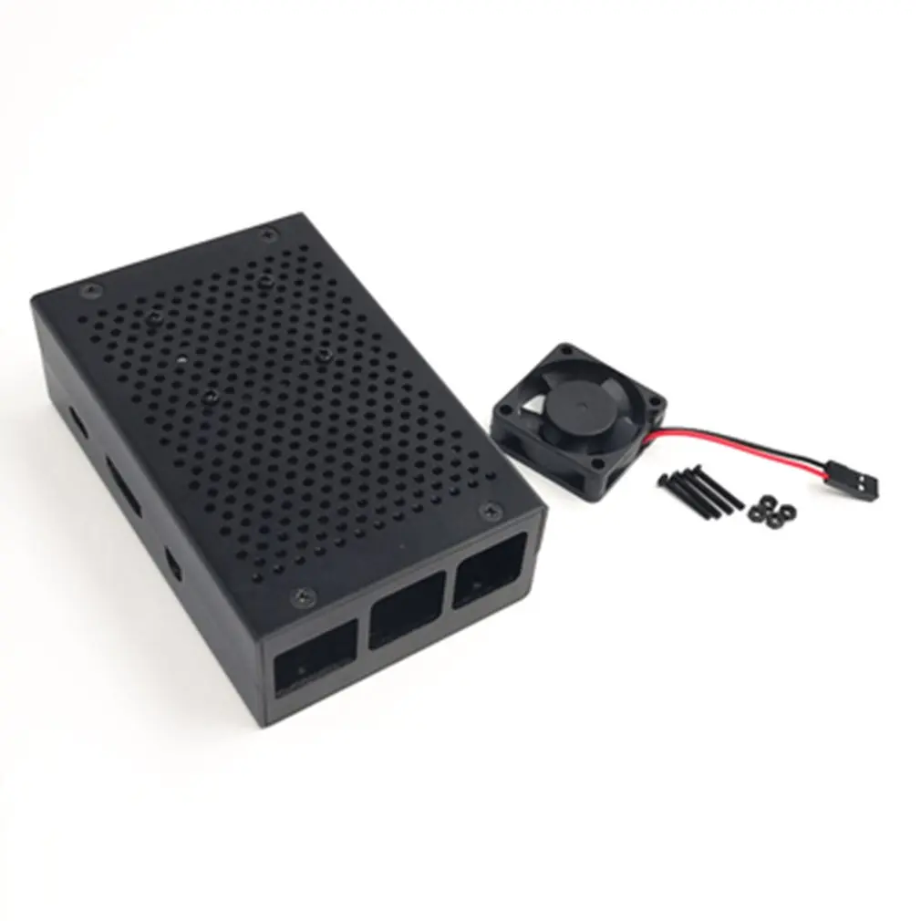 with fan Для Raspberry Pi 3 Model B+ алюминиевый корпус черный корпус металлический корпус совместимый для Raspberry Pi 3 Model B - Цвет: with fan