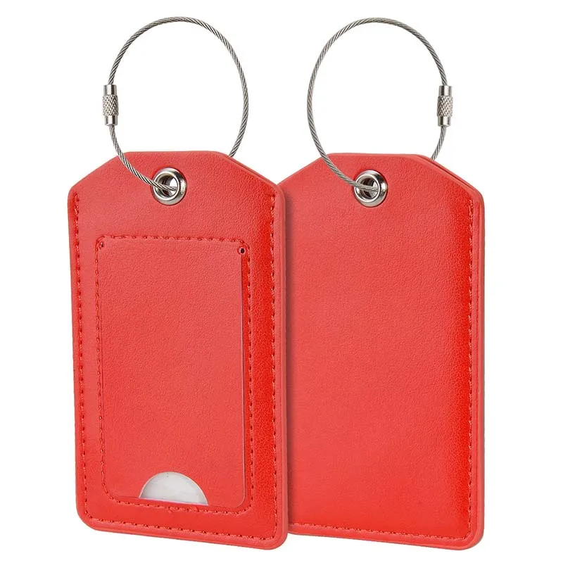 Fashion PU Leather Luggage Tags Travel Accessories Suitcase ID Address Holder Baggage Boarding Tag Portable Label