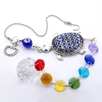 

H&D Hanging Crystal Ball Prisms Suncatcher Pendant With Octagon Beads Cute Turtle Decoration For Valentine's Day Gift(30mm)