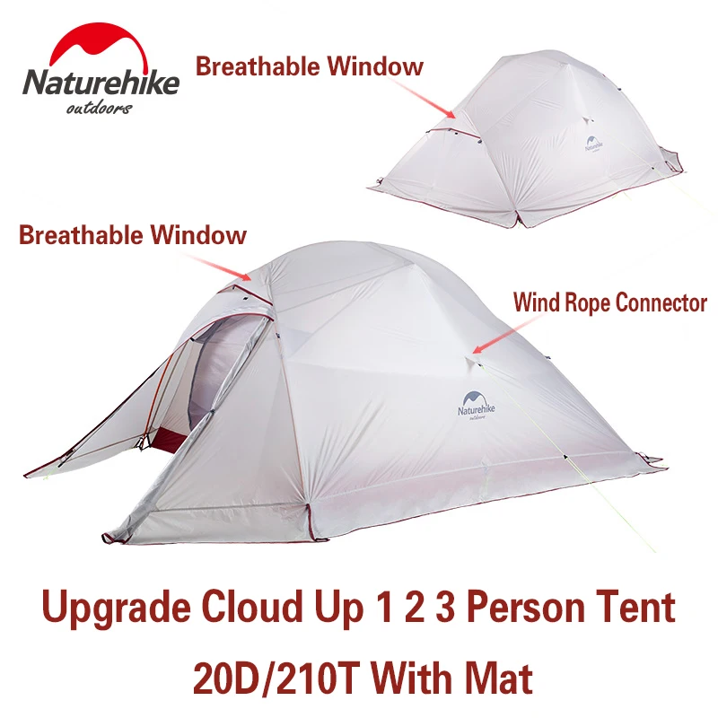 Naturehike новый обновленный облачный тент 1 2 3 человека Сверхлегкий 20D/210T для