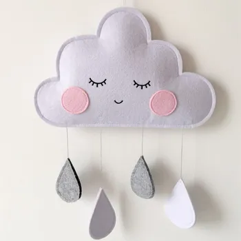 

Felt Cloud Raindrop Pendant Wall Hanging Ornament Ins Nordic Style Kids Room Decorations Baby Bed Tent Nursery Decor Photo Props
