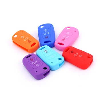 

Hot Promotion Shockproof Cover Smart Car Accessories Folding Remote Key Shell Smart fob 3 Button Silicone Car Key Cover Case
