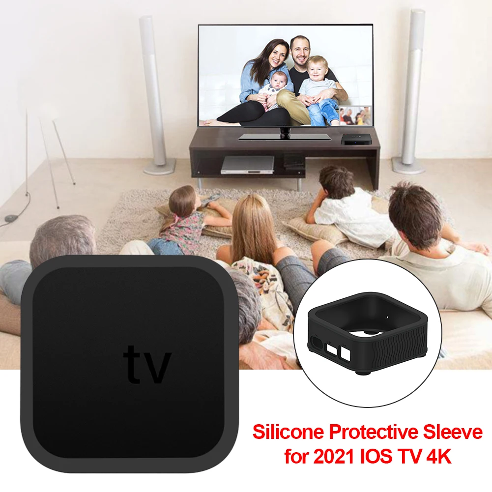 Protective Case For Apple TV 4K Anti-Slip Shock Proof Silicone Protective Shell TV Box Dustproof Case Cover Protctor