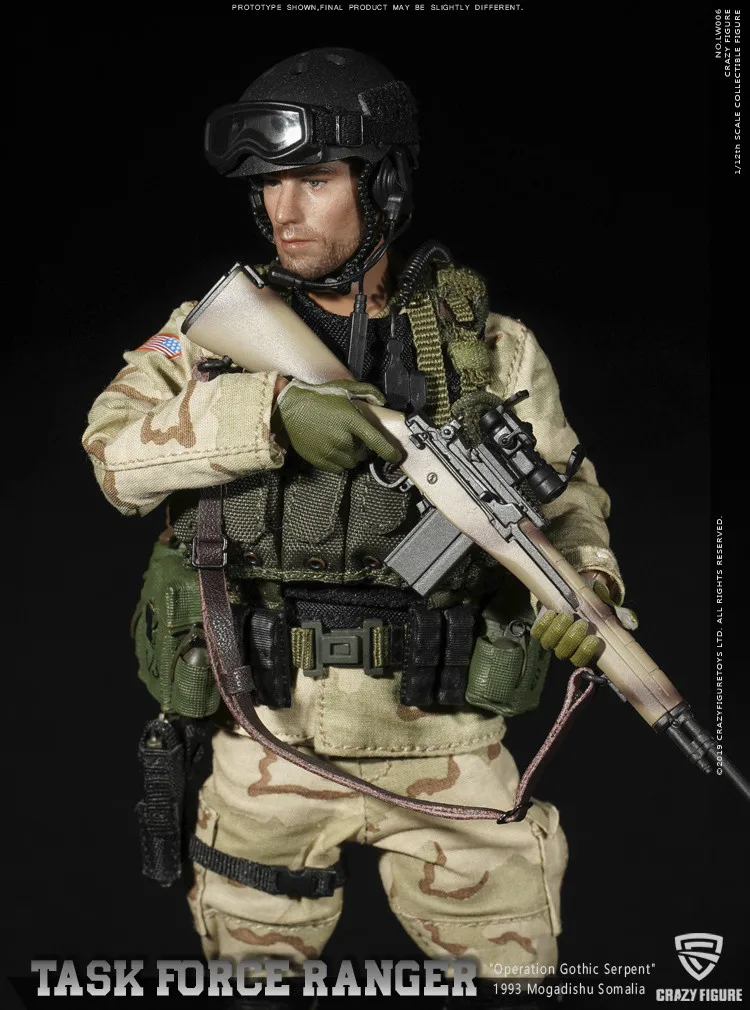 CrazyFigure LW006 1/12 Спецназ США Delta M14 снайперская Рейнджерс Целевая группа 199" операция Готическая змея" в районе могадиши