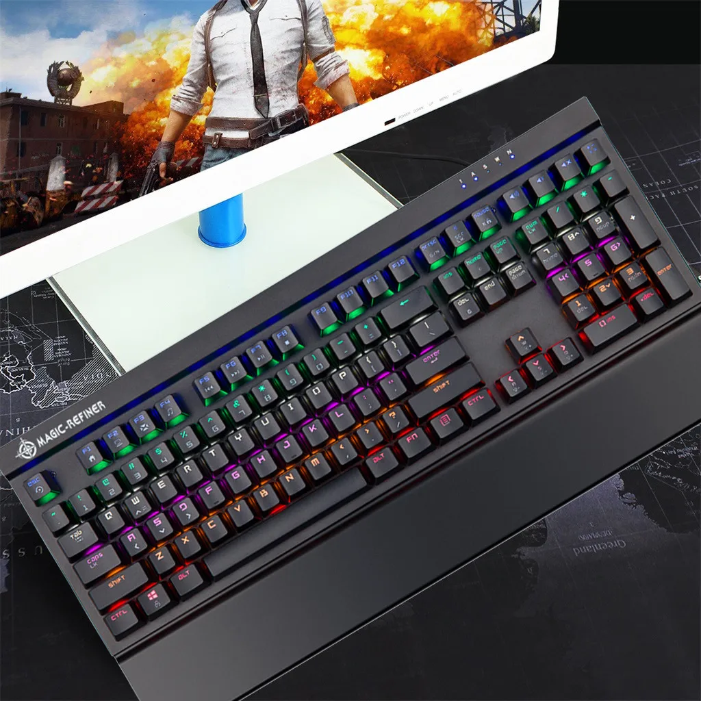 Механическая клавиатура teclado mecanico108Keys, металлическая панель, все ключи NoConflict, Заказная подсветка zuoya mehanichekaya