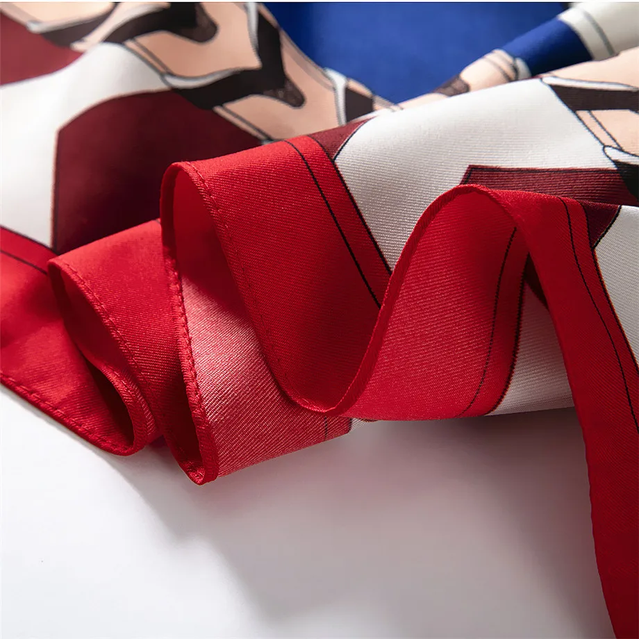 Роскошный брендовый зимний квадратный шарф с принтом, 130 см, саржевый шелковый шарф, женский платок, модные шарфы, шаль для леди